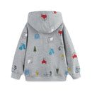 Cartoon Animal Print Cotton Zipper Hoodies for Little Boys childrensterritory