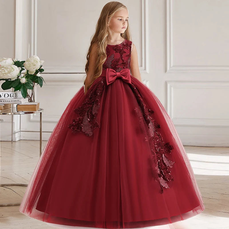 Elegant Bridesmaid Long Princess Gown For Kids Girls childrensterritory
