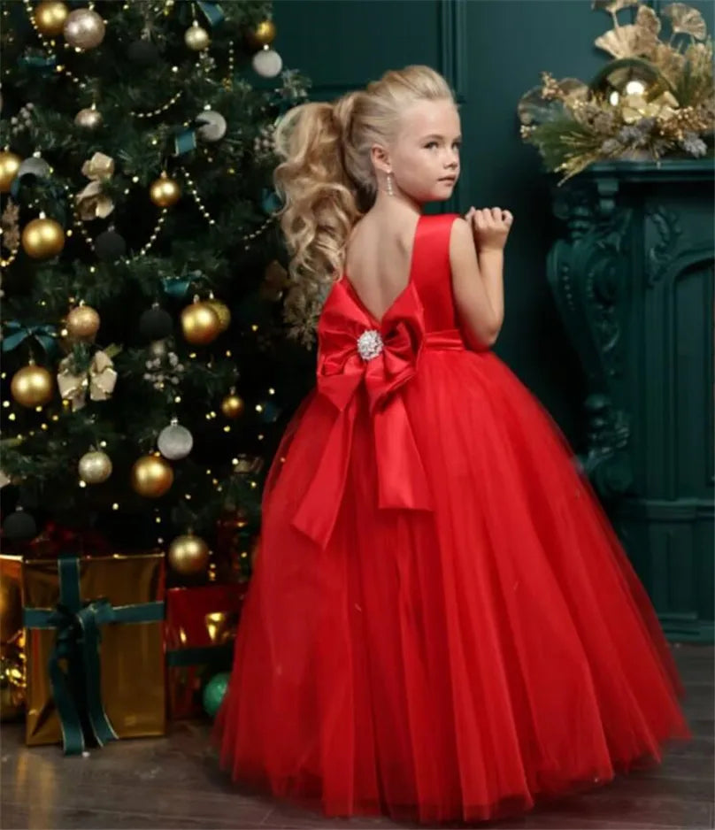 Fluffy Tulle A-Line Birthday Party Dress For Girls childrensterritory