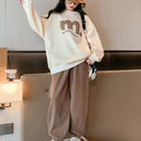 2Pcs Kids Girl Sweatshirt & Pants Sets for Autumn/Spring