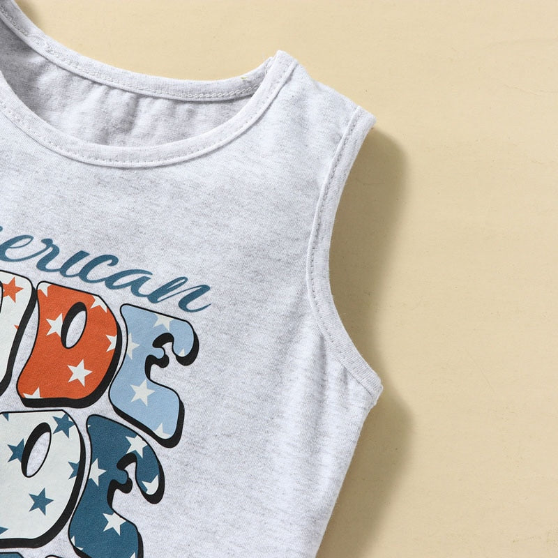 Letter Print Baby Boy Independence Day Clothing Set childrensterritory