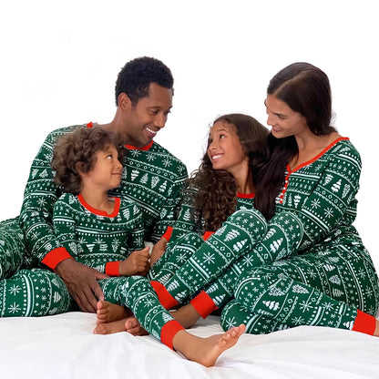 Elk and Tree Print Matching Winter Loungewear Pjs