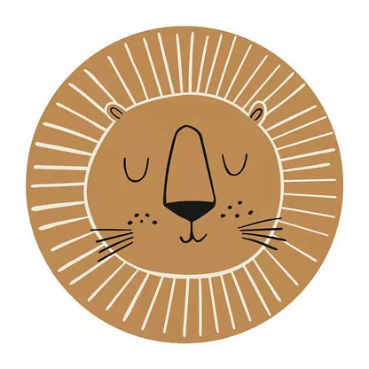 Lion Cartoon Design Round Shape Play Mat for Living Room, Bedroom childrensterritory