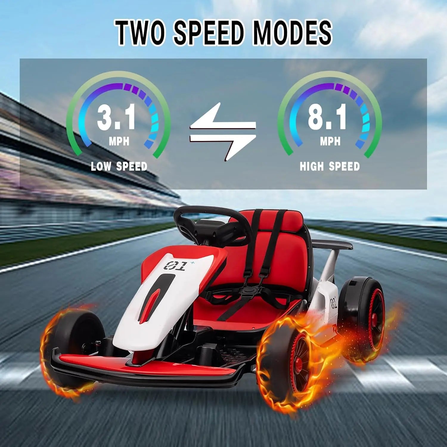 24V Electric Go Kart for Kids with Two 150W Motors 7Ah Battery