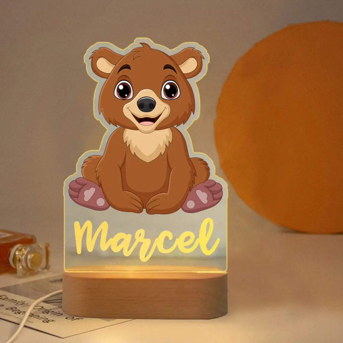 Personalized Cartoon Animal Design Night Light for Kids Room childrensterritory