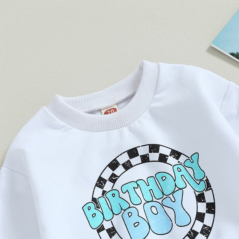 Birthday Boy Letter Print 2pc Clothing Set for Toddler childrensterritory