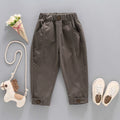 Solid Color Casual Style Trousers For Little Girls childrensterritory