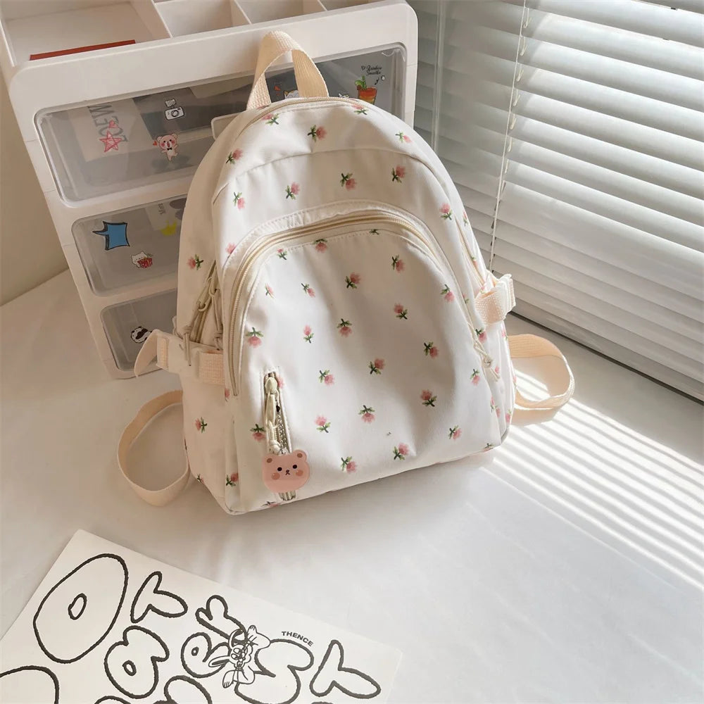 Personalized Embroidery Name Floral Backpack for Girls