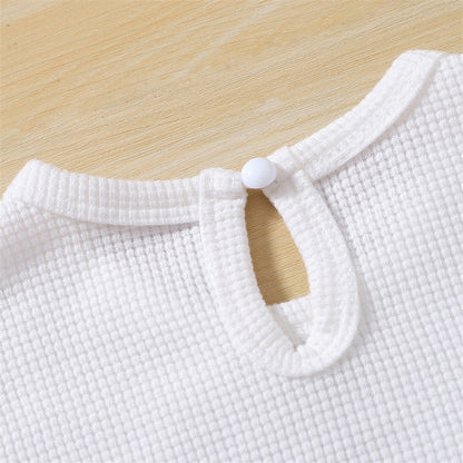 Baby Boys/Girls Bear Embroidery Waffle Bodysuit childrensterritory