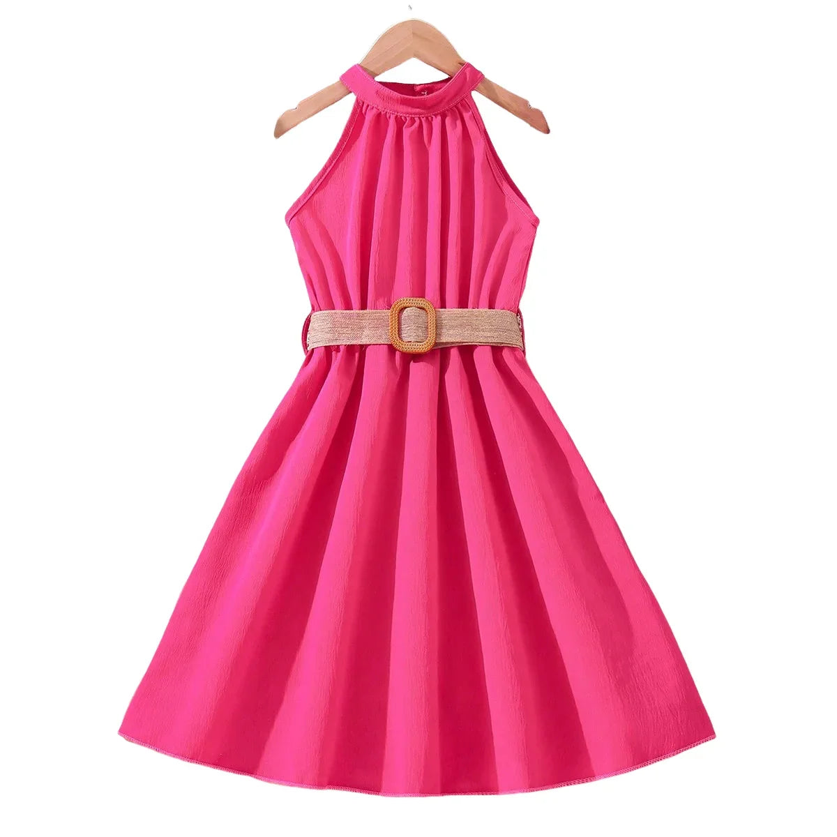 Kids Girls Off Shoulder Formal Summer Party Dresses With Belt