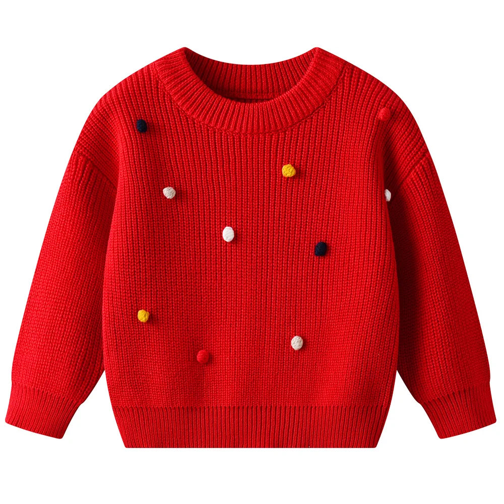 Girls' Long-Sleeved Casual Winter Pullover Sweater