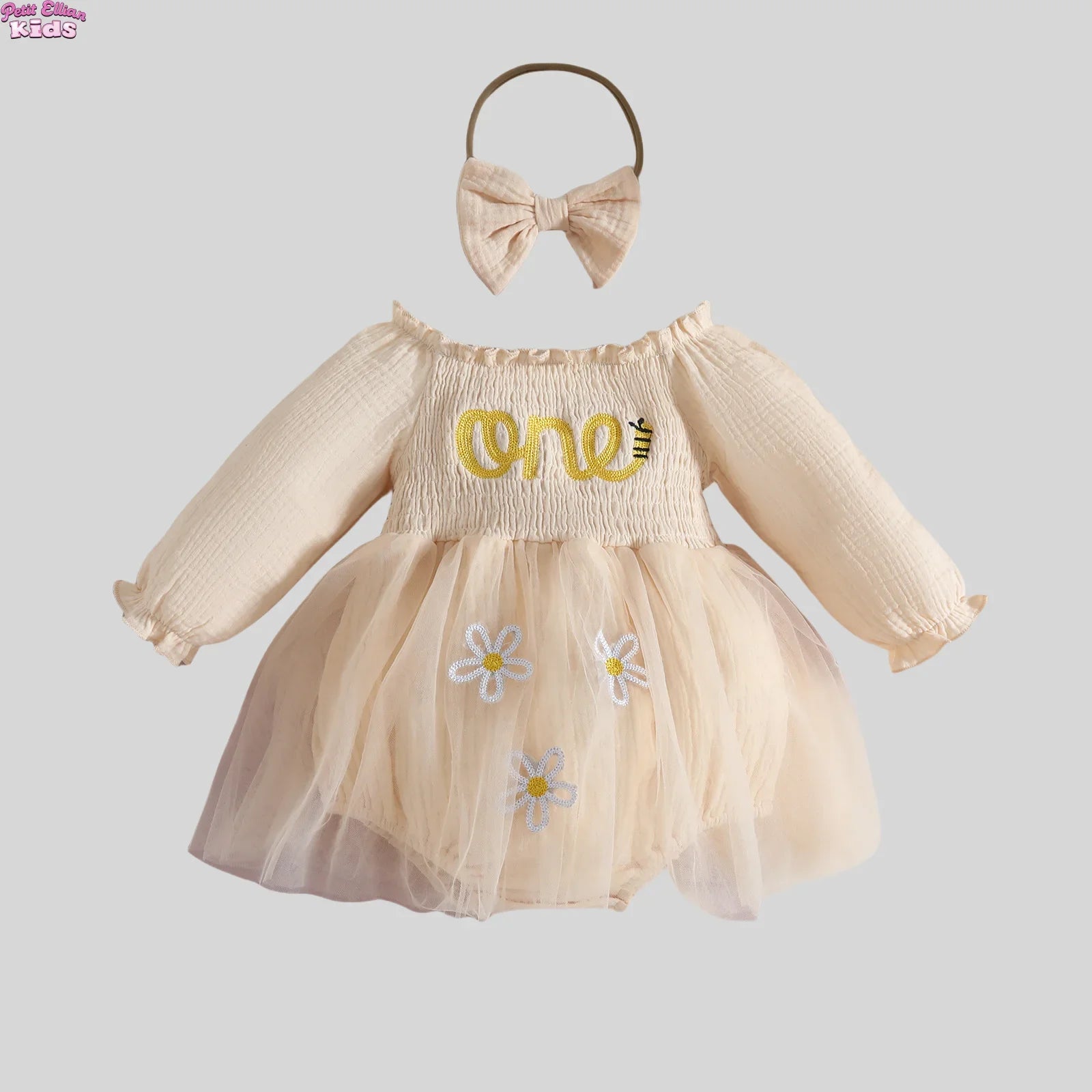 Newborn Baby Girl Long Sleeves Embroidery Design Party Dresses childrensterritory
