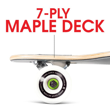 Maple Deck Black White Skateboard 70mm Wheels childrensterritory