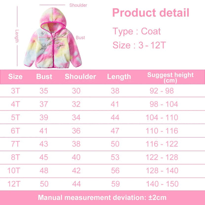 Kids Girls Star Sequined Appliqued Soft Hooded Jacket childrensterritory