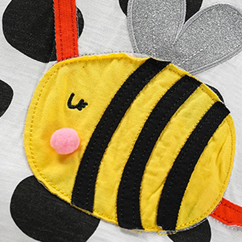 Girls Long Sleeve Bee Appliques Cotton Top childrensterritory