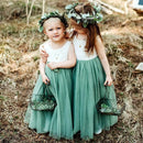 Kids Girls Flower Lace Design Princess Party Dresses for Summer childrensterritory