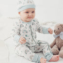 Baby Printed Bamboo Fiber Long Sleeve Zipper Sleepwear