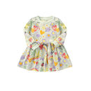Kids Girls Long Sleeves Printed Princess Dresses childrensterritory