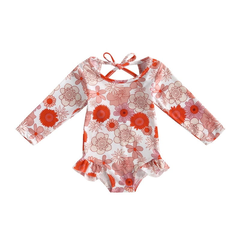O-Neck Floral Baby Girl Swimsuit/Beach Wear childrensterritory