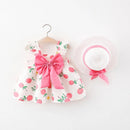 Baby Girls Cute Sleeveless 2 Pieces Stripe Pattren Dress Set childrensterritory
