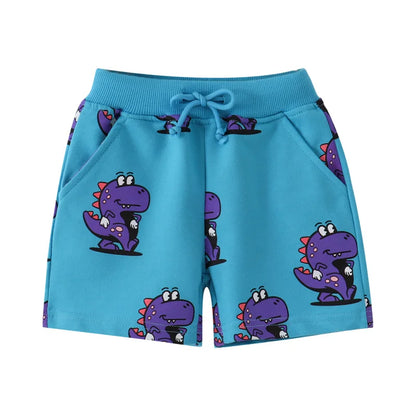 Cartoon Print Summer Drawstring Shorts For Boys Girls childrensterritory
