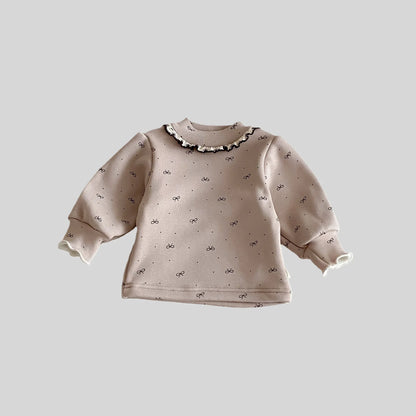 Girls’ Long-Sleeved Collar Design Winter Tops childrensterritory