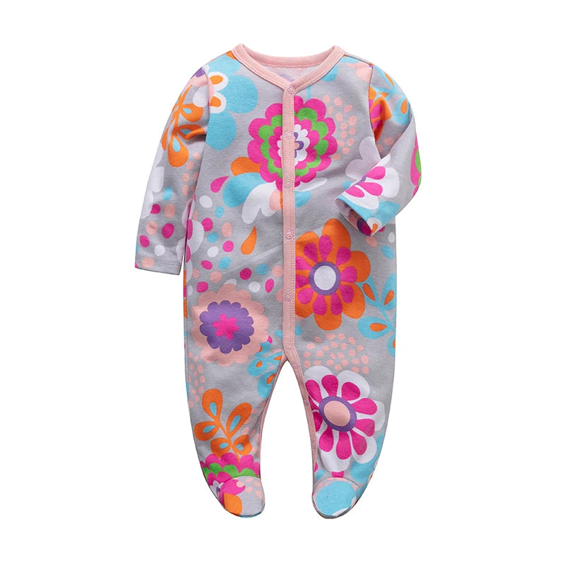 Soft Cotton Warm Printed Baby Overall Zipper Rompers