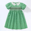 Collar Design Flower Print Summer Dresses for Girls childrensterritory