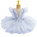 Girls' Sequin Short-Sleeve Fluffy Princess Dresses childrensterritory