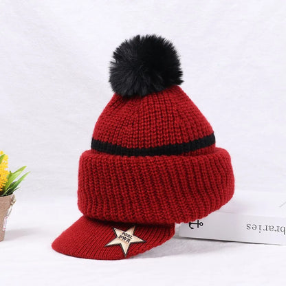 Kids Warm Knitted Plus Fleece Beanie with Face Cover childrensterritory