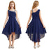 Kids Girls Ruched Twisted High-Low Summer Chiffon Dresses childrensterritory