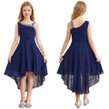 Kids Girls Ruched Twisted High-Low Summer Chiffon Dresses childrensterritory