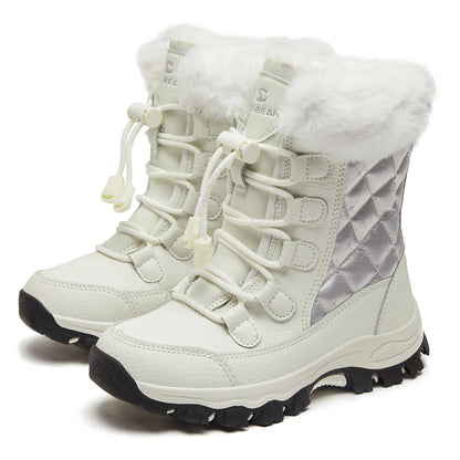 Kids Waterproof Warm Faux Fur Lined Snow Boots childrensterritory