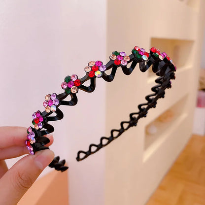 Pearl &amp; Rhinestone Decorated Non-Slip Hairbands for Girls