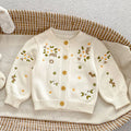 Flower Embroidery Knitted Baby Girls Cardigan childrensterritory