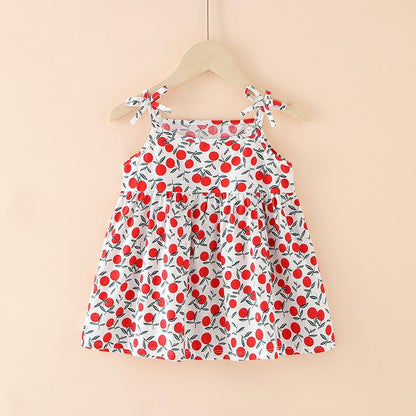 Floral Print Kids Girls Sleeveless Camisole Leisure Dresses childrensterritory