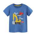 Kids Boys Cartoon Excavator Print Summer T-shirts childrensterritory