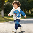 Kids Boys Crocodile Design Fleece Cotton Winter Clothing Set