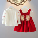 Baby Girls Bow Design Elegant Winter Dresses
