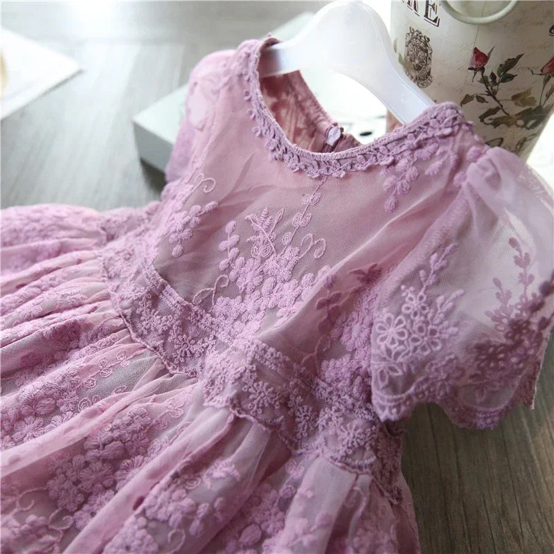 Kids Girls Lace Flower Design Birthday, Wedding Dresses childrensterritory