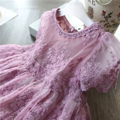 Kids Girls Lace Flower Design Birthday, Wedding Dresses childrensterritory