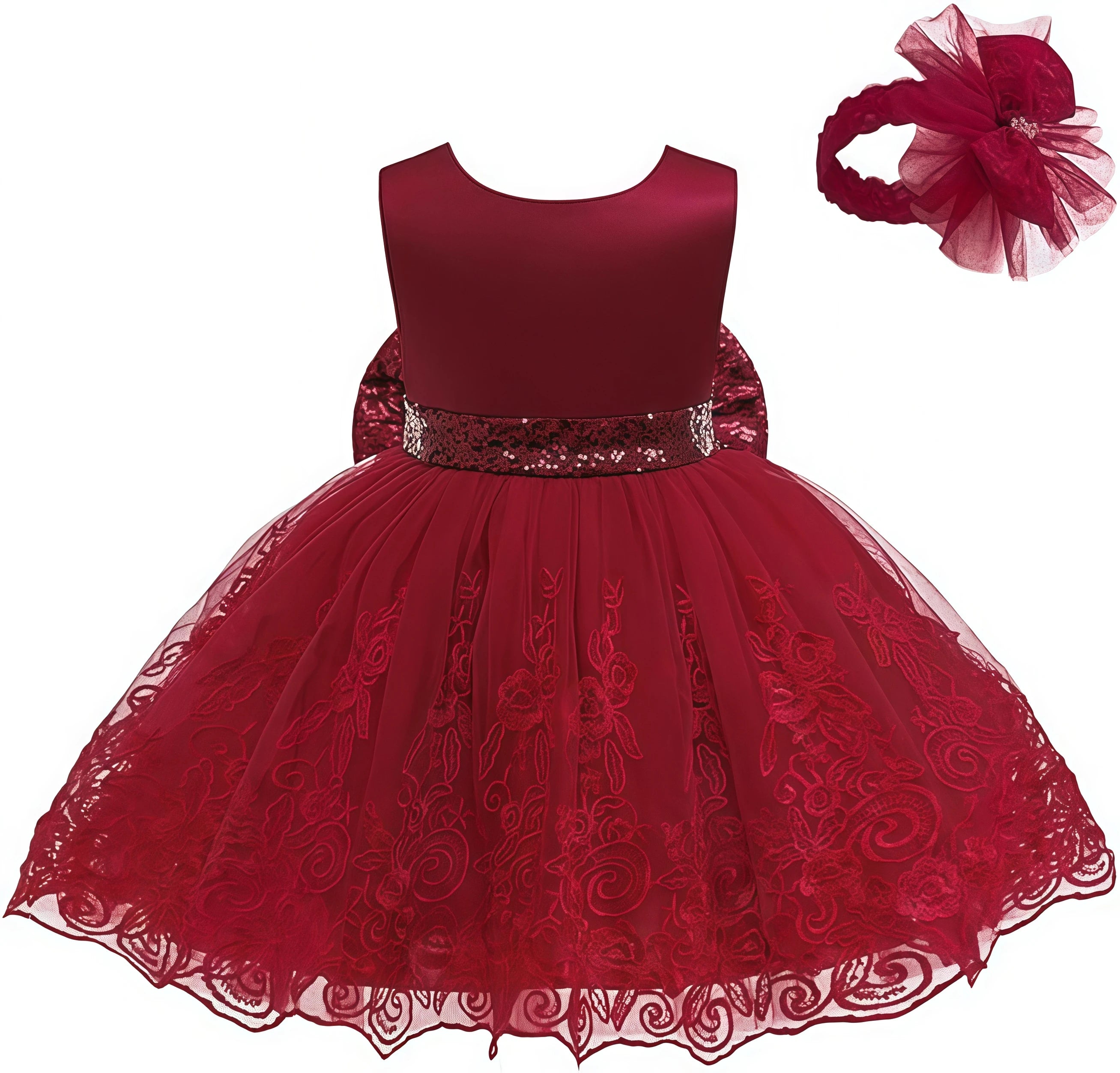 Baby Girls' Sleeveless Bow Design Elegant Party Dresses