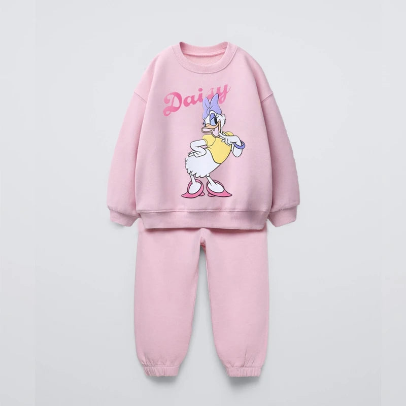 Cartoon Print Long Sleeves Kids Clothing Set