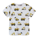 Little Boys Cartoon Excavator Pattern Cotton T-Shirts childrensterritory