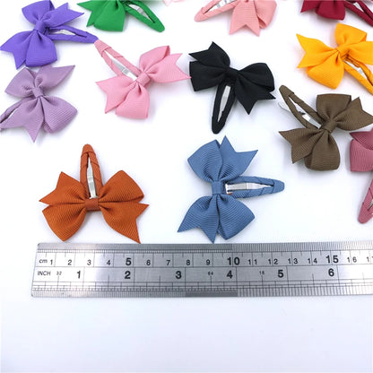 Baby/Kids Girls Solid Ribbon Bow Hair Clips