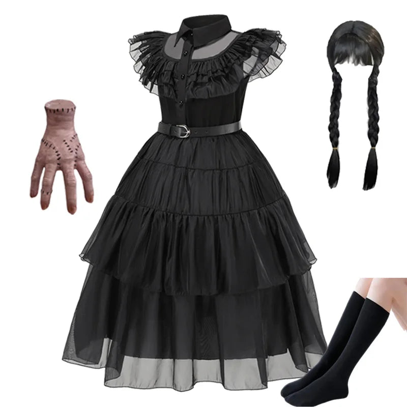 Wednesday Addams Kids Easter Halloween Party Costumes