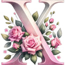 Self-Adhesive Pink Flower Letter Art Wall Decals childrensterritory