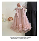 Kids Girls Korean Edition Solid Color Princess Dresses for Summer childrensterritory