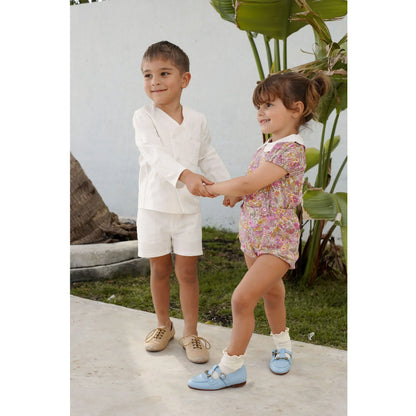 Collar Design Summer Matching Clothing Set childrensterritory