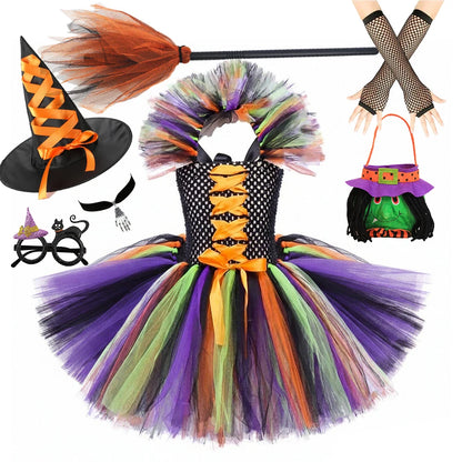 Kids Girls Carnival Vestidos Clothing Set Bag Hat for Halloween